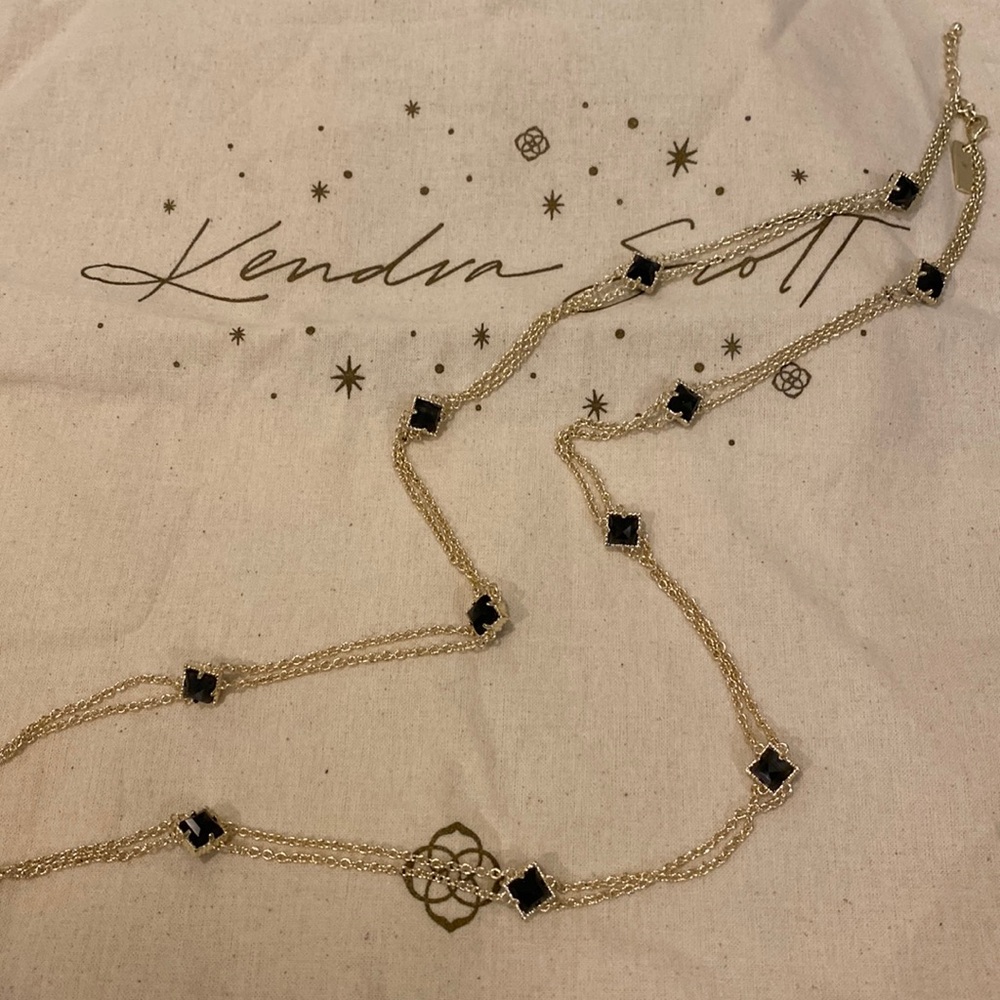 Kendra Scott black and gold necklace